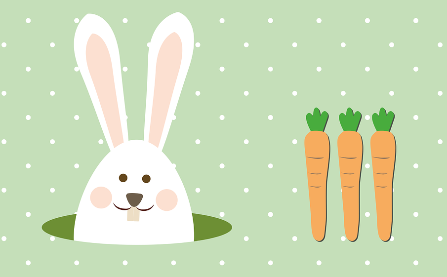 Hase mit Möhren