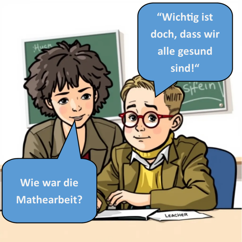 Mathearbeit Cartoon