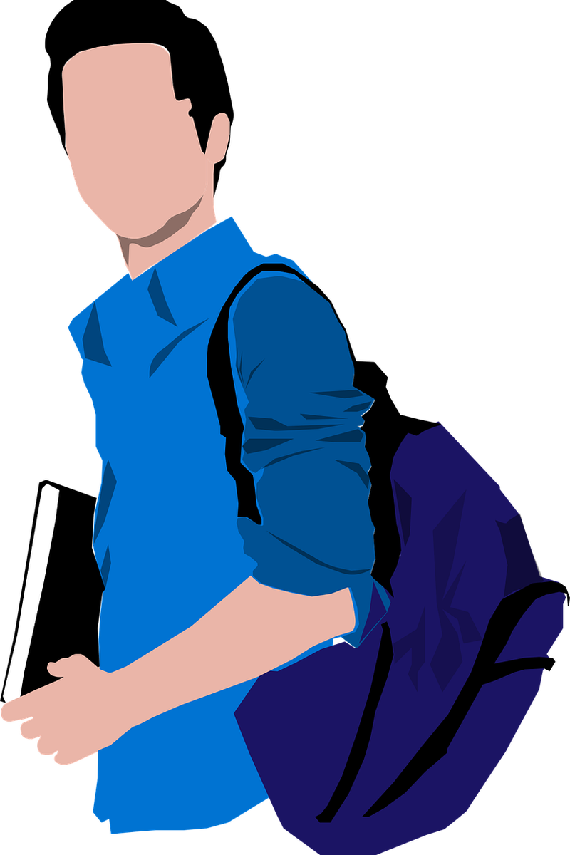 Schüler mit Rucksack
